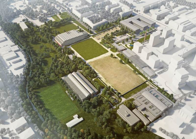 Areál pragovka - letecký snímek